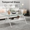 RISOKEYS 2-Tier Coffee Table -  Rectangle Modern Coffee Table with Tempered Glass Top,Metal Legs,Wood Shelf for Living Room - 2 of 4