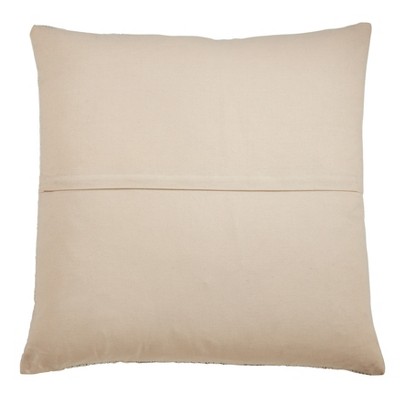 22" Off-White Woven Striped Cotton Throw Pillow