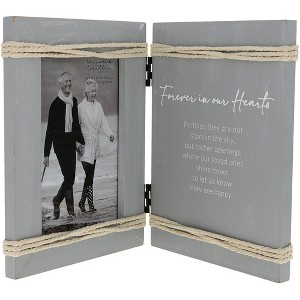 Pavilion Gift Company - Forever In Our Hearts - 5.5" x 7.5" Hinged Sentiment Frame (Holds 4" x 6" Photo) - Single Image Frames - 1 of 4