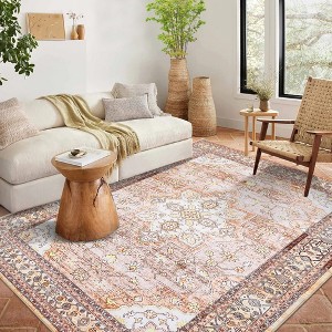 Area Rug Washable Rug Vintage Bohemian Rug, Ultra Soft Area Rugs for Bedroom Living Room Dining Room - 1 of 4