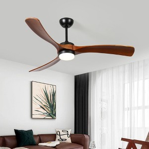 Gulches 52 "3 solid wood leaf ceiling fan lights for Patio Living Room, Bedroom, Office,Indoor - 1 of 4