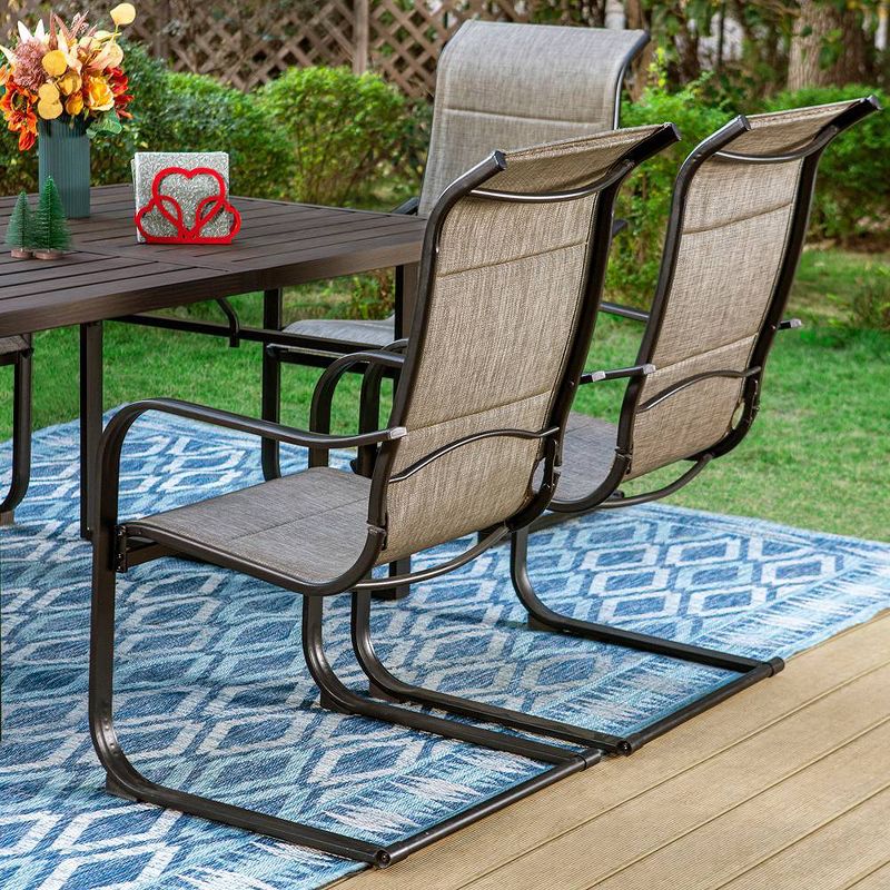 2pk Steel Patio Padded Sling C-Spring Arm Chairs - Captiva Designs, 5 of 8