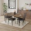 5-Piece Rectangular Dining Table Set for 4, Upholstered Chairs & Chamfer Design, Kitchen Dining Room Table and Chair Set for Home, Apartment - 3 of 4