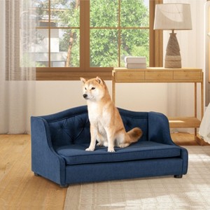 UbMelt Dog Bed Anti-Slip Pet Bed for 35" Medium Dogs Velvet Comfy Dog Couch Durable Dog Sofa Bed Tufted Wingback Dog Sofa - 1 of 4