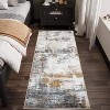 Washable Runner Rug Modern Abstract Non-Slip Stain-Resistant Indoor Carpet Hallway Low Pile Bedroom Laundry Entrance - 2 of 4