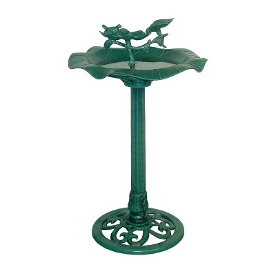 Alpine Corporation 33" Lotus Birdbath With Birds - Blue