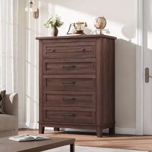 Wood Dresser with 5 Drawer, Cabinets Dressers Wood Dresser Cabinet for Bedroom, Living, Hallway, Measuring 31.5" W*15.8" D*41" H - 1 of 4