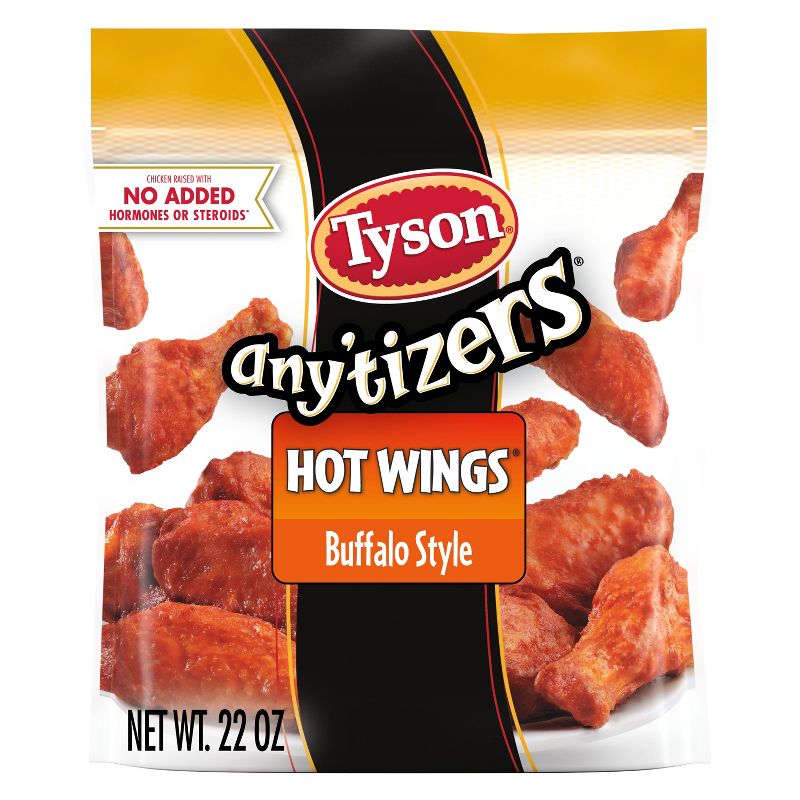 Tyson Any&#39;tizers Bone-In Buffalo Chicken Hot Wings - Frozen - 22oz, 1 of 8