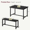 3 Piece Dining Table Set for 4 with Space-Saving Benches, Tabletop, Steel Frame, Modern Farmhouse Kitchen Table for Small Spaces - 2 of 4