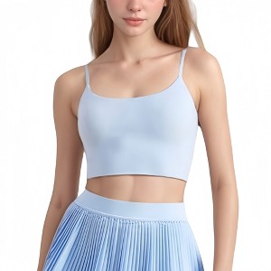 Anna-Kaci Active Women's Scoop Neck Spaghetti Strap Sports Bra with Smooth Finish - 1 of 4