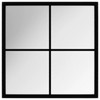 vidaXL Indoor Wall-Mounted Square Mirror, Black, 15.7"x15.7", with Sleek Metal Frame and Smooth Edges, Simple Installation with Hook Design - 2 of 4