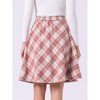 INSPIRE CHIC Women's Christmas Plaids Vintage Tartan Elastic Waist Knee Length A-Line Skirt - 4 of 4