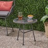 TUYOHW Rattan Patio End Table with Tempered Glass Top & Steel Frame,Modern Patio Side Table for Patio,Garden,Balcony - 2 of 4