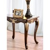 Sapphtopaz Traditional End Table with Carved Design Square Coffee Table with Curved Shape Legs Wood Side Table for Living Room, Bedroom - 4 of 4