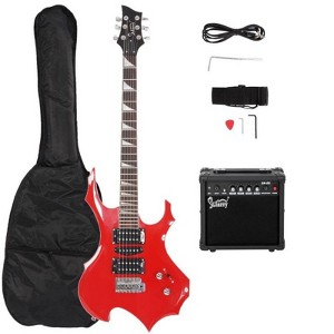 Karl Home 36inch Burning Fire Style Electric Guitar Sunset w/ 20W Amplifier - 1 of 3