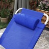 Resenkos Folding Chaise Lounge, Outdoor Sun Tanning Chair, 4-Position Reclining Back, Armrests, Removable Pillow, Light Gray - 4 of 4