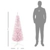 NAYSAYE 5ft Unlit Artificial Pencil Christmas Tree with Realistic Branch Tips and Plastic Stand for Indoor Holiday Decor, Pink, 21.3"*21.3"*59" - 3 of 4