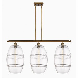 Vaz - 3 Light Stem Hung Island In Industrial Style-19 Inches Tall and 36.5 Inches Wide - 1 of 1