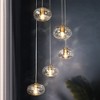 LNC Chrysaorican Modern  Luxury Iridescent Glass Cluster Chandelier,Gold,3/5Light,18.5in/24in - 2 of 4