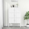 vidaXL Highboard White Steel Medium Highboard Cabinet Rectangular - 31.5" x 13.8" x 53.1" - 2 of 4