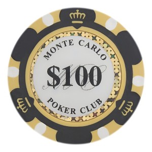 Slickblue 25-Pack Monte Carlo 14g Poker Chips, Clay Composite, Holo Inlay, Casino Style Set, Multi-Color, $1-$10,000 - 1 of 3