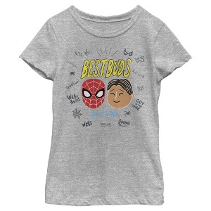 Girl's Marvel Spider-Man: Far From Home Best Buds Word Scatter T-Shirt - 1 of 4