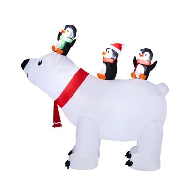 FONTOI Christmas Inflatable Polar Bear and Penguins Cute Holiday Blow Up Decoration for Festive Yard Lawn and Garden Display, White, 9.06"*6.3"*8.66"