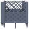 vidaXL Garden Planter with Pegs Gray 17.1"x17.1"x17.1" PP - 4 of 4