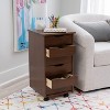 Linon 6 Drawers Cary Walnut Roll Cart - 3 of 4