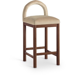 Meridian Furniture,Conrad Beige Velvet Counter Stool - 1 of 4