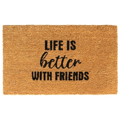 1'6" x 2'6" Tufted Life is Better with Friends Doormat Natural - Raj