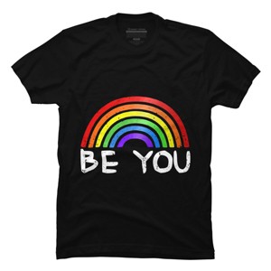 Adult Design By Humans Be You Rainbow Pride By Chos T-Shirt - 1 of 2
