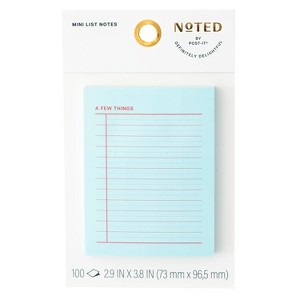 Noted by Post-it 3"x4" Mini List Lined Sticky Notes 100ct - 1 of 4