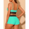 Elerevyo Women's Contrast Color High Waisted Scoop Neck Swimsuit Bathing Suit 2 Pcs - 3 of 4