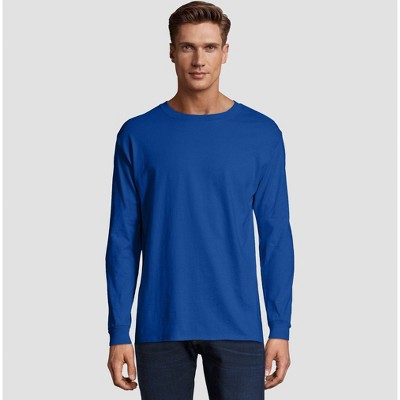 rigdom katastrofale Udløbet Hanes Men's Long Sleeve Beefy T-shirt - Deep Blue S : Target