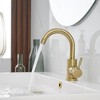 BWE Single Hole Single-Handle High Arc Bathroom Faucet With Swivel Spout in Stainless Steel - image 3 of 4