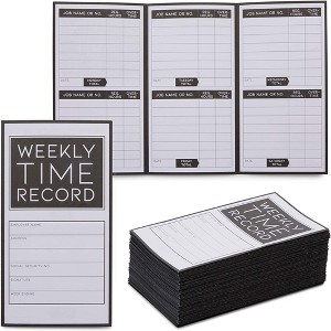Stockroom Plus 200 Pack Weekly Trifold Employee Time Cards for Bookkeeping, Pocket Sized (5 x 8 in) - 1 of 4