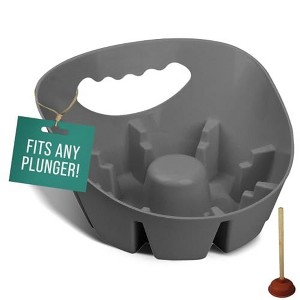 Maplefield Plunger Tray - Universal Tray Made for Toilet and Sink Plungers - Catch Drips - Easy to Clean - Grey - Pack of 1 - 1 of 4