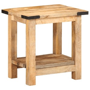 vidaXL Side Table 15.7"x11.8"x15.7" Solid Rough Wood Mango - 1 of 4