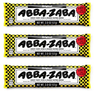 Abba Zaba 2 oz Taffy Bar – Chewy Taffy with Creamy Peanut Butter Center, Available in 1, 3, 6 & 24 Pack - 1 of 2