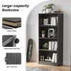 Lirago,Adjustable 4-Shelf Wooden Bookcase-Freestanding Home Office & Living Room Storage,Gray - 4 of 4