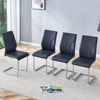 FONTOI 4PCS Dining Chairs with Metal Legs&High Back for Dining Room, Meeting Family Dining Needs, Black,16"*37.4"*15.7" - 4 of 4