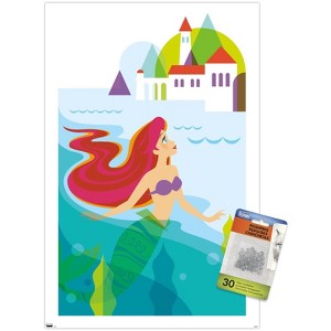 Trends International Disney The Little Mermaid - Ariel with Castle Unframed Wall Poster Prints - 1 of 4