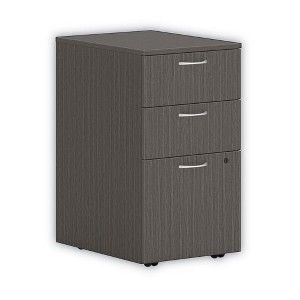 HON Mod Mobile Pedestal, Left or Right, 3-Drawers: Box/Box/File, Legal/Letter, Slate Teak, 15" x 20" x 28" - 1 of 4