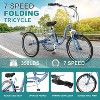 Docred Folding Tricycles, 7 Speed, 20 24 26 Inch 3 Wheel Folding Bikes with Low Step-Through, Foldable Tricycle for Women, Men, Seniors - 2 of 4
