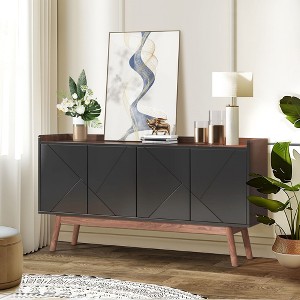 UbMelt 55.11"SideBoard Cabinet,Modern Sideboard Buffet Cabinet with 4 Doors and Wood Legs for Living Room,Kitchen,Dinning Room - 1 of 4