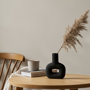 Sagebrook Home 8" Dolomite Open Cut-Out Vase Contemporary Abstract Table - 1 of 4