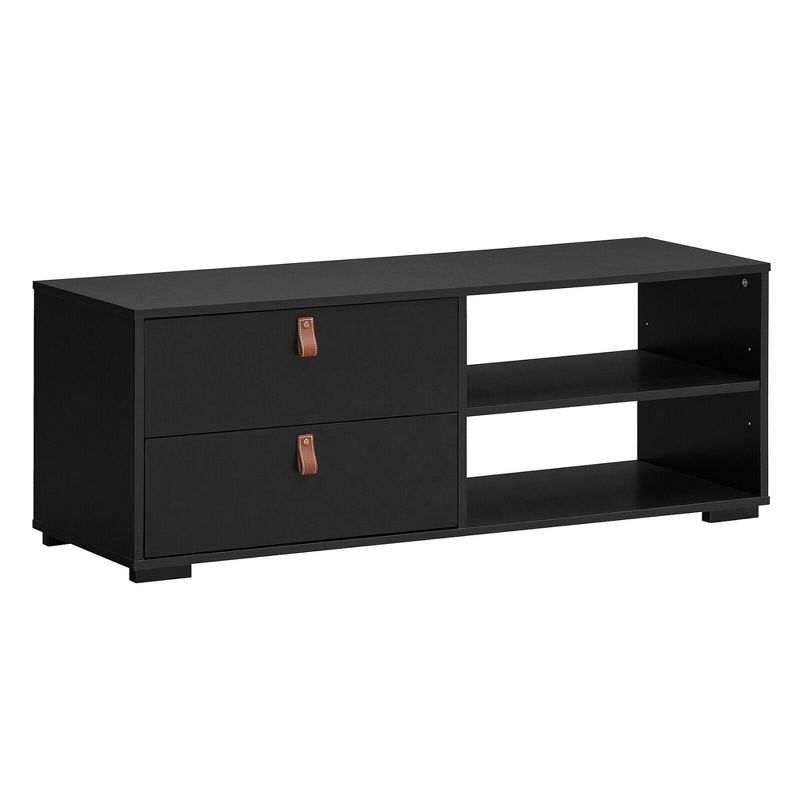 Costway TV Stand Entertainment Media Center Console for TV's up to 55'' Walnut/Black, 5 of 11