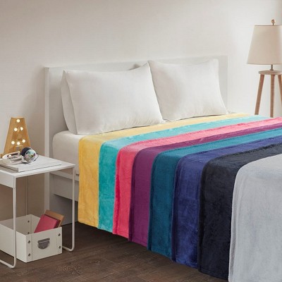 King Aqua Plush Reversible Machine Washable Blanket