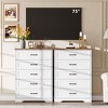 5 Drawers Dresser for Bedroom,Chest of Drawers with Wide Metal Handle,Farmhouse Modern Wooden Tall Dresser - 4 of 4